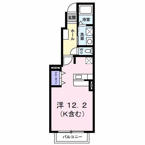 サンレミ葛原A(ワンルーム/1階)の間取り写真