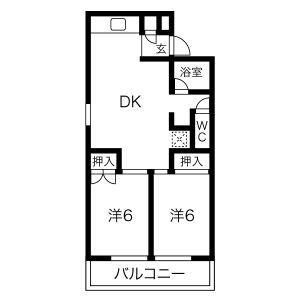 伏屋第一ビル(2LDK/3階)の間取り写真