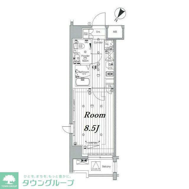 メイクス浅草イースト(1K/3階)の間取り写真