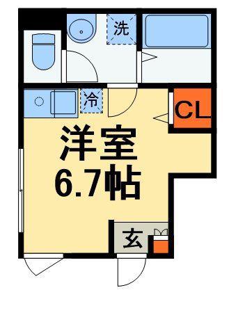 ベレガンス稲毛2(ワンルーム/1階)の間取り写真