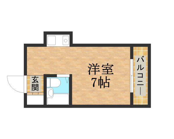 三田ハウス(ワンルーム/2階)の間取り写真