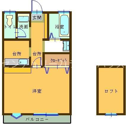 マグハウス 1Kロフト(1K/1階)の間取り写真