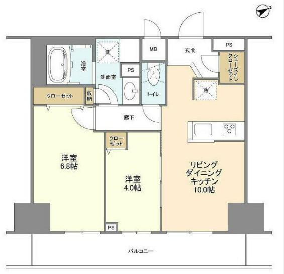 BLESS蔵前 BLESS蔵前(2LDK/9階)の間取り写真