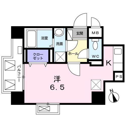 シェルズコート(ワンルーム/5階)の間取り写真