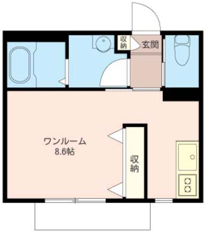 メルヴェーユ(ワンルーム/2階)の間取り写真