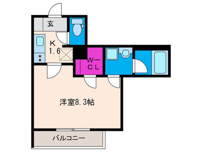 ウェルスクエア池田石橋(1K/2階)の間取り写真