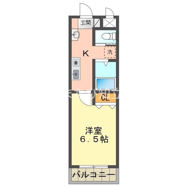Kビル三河安城本町(1K/4階)の間取り写真