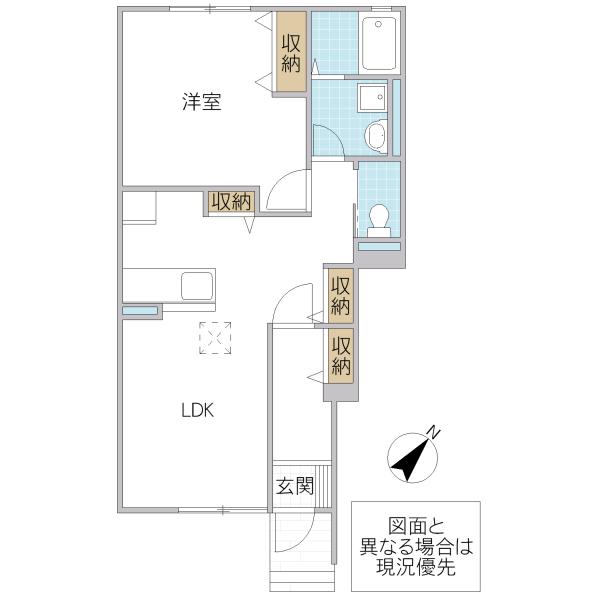 Mハイム(1LDK/1階)の間取り写真