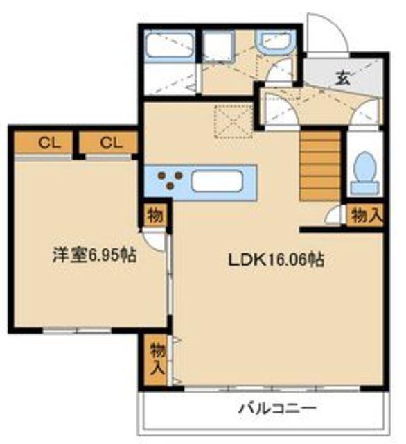 カンフローエンス・久地(2LDK/3階)の間取り写真