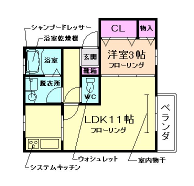 リンデンバウム(1LDK/1階)の間取り写真