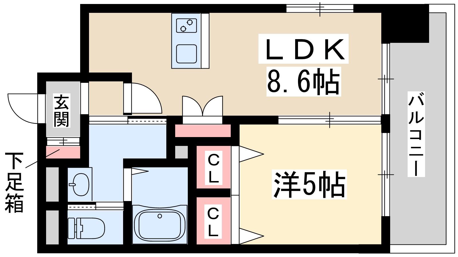 ラグゼ新大阪Ⅰ(1LDK/2階)の間取り写真