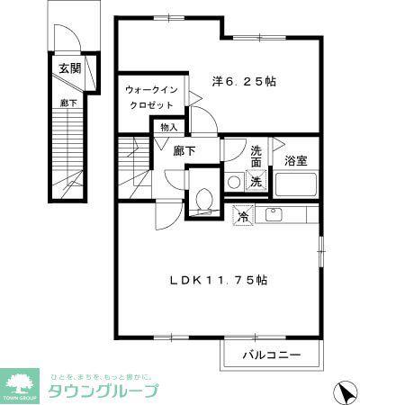 レセンテスパシオ(1LDK/2階)の間取り写真