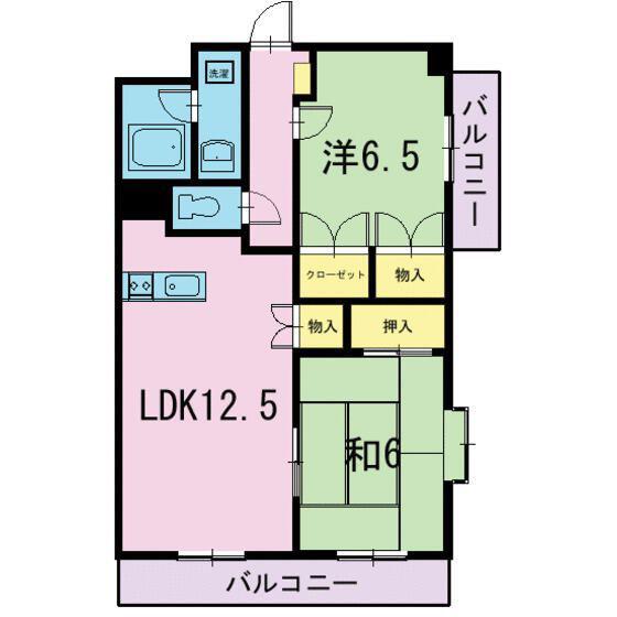 グレイス21(2LDK/3階)の間取り写真