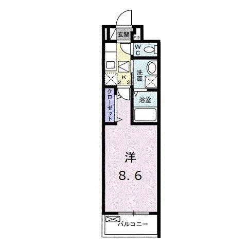 セブンコート長束駅前 B棟(1K/1階)の間取り写真