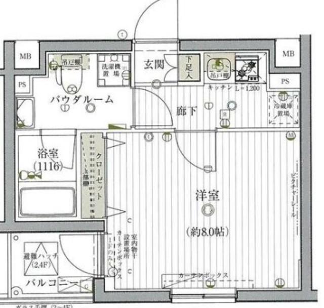 GROWS北赤羽(1K/2階)の間取り写真