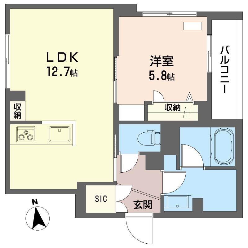 クロチェヴィーア(1LDK/2階)の間取り写真