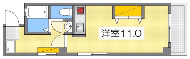 リバーウォーク広瀬(1K/6階)の間取り写真