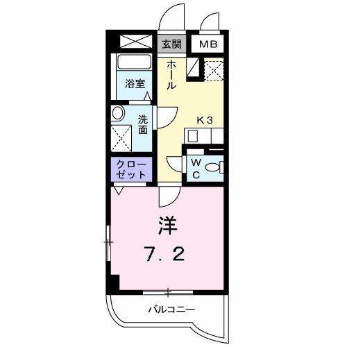 エレガンスガーデン(1K/4階)の間取り写真