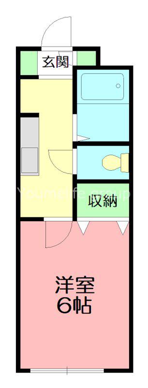 アーバンライフ中町(1K/2階)の間取り写真