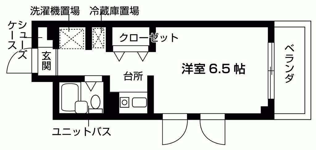 ノブレス紀久(1K/1階)の間取り写真