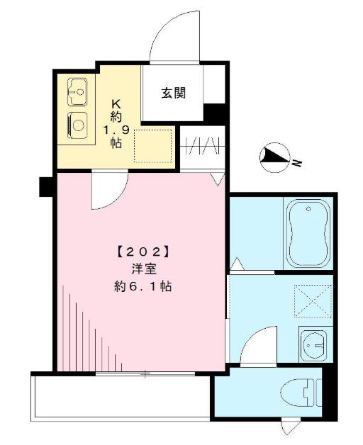 KIK大塚ヒルズ(1K/2階)の間取り写真