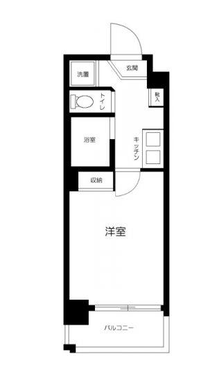 スカイコート文京小石川第5(1K/4階)の間取り写真