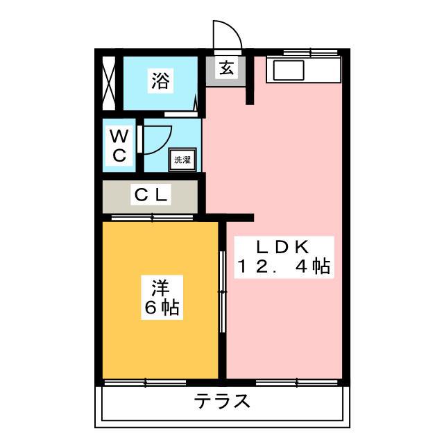 タウニー江南(1LDK/1階)の間取り写真