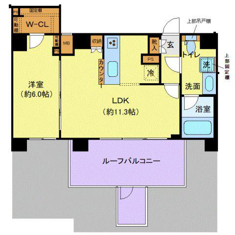 LEXE文京白山(1LDK/8階)の間取り写真