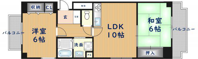 NSパレス(2LDK/3階)の間取り写真