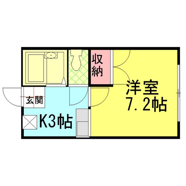 コーポ千木(1K/1階)の間取り写真