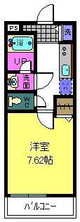 サンプリムローズ(1K/1階)の間取り写真