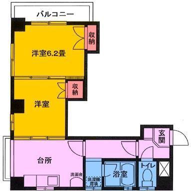 坂巻ビル(2K/5階)の間取り写真