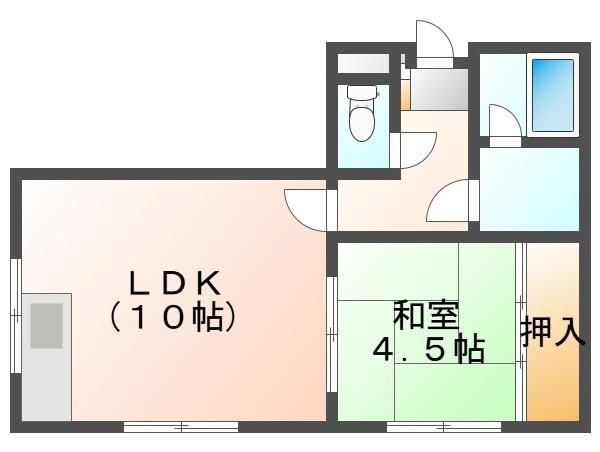 ロイヤルパーク859(1LDK/1階)の間取り写真