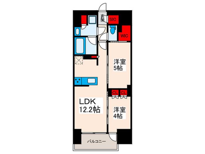 プレディアコート西日暮里(2LDK/14階)の間取り写真