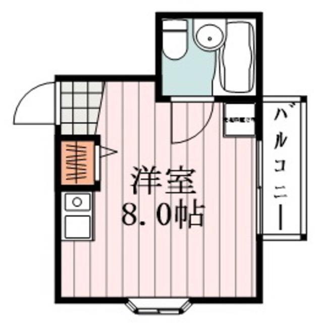ラポート(ワンルーム/2階)の間取り写真