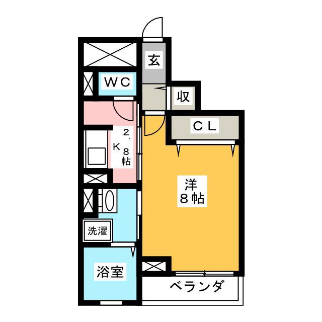 アンジュ グリシーヌ(1K/3階)の間取り写真