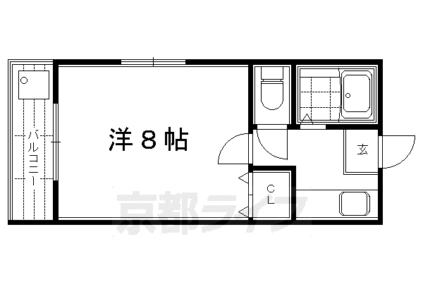 GIII林(1K/3階)の間取り写真