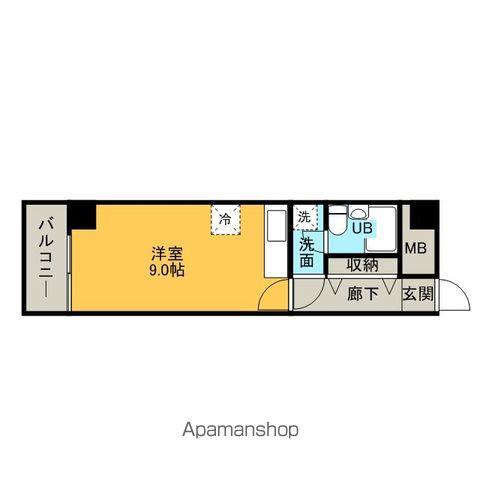 ライオンズマンション舞鶴第3(ワンルーム/3階)の間取り写真