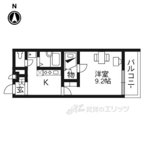 レオパレスMARUTO京田辺(1K/1階)の間取り写真