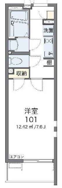 クレイノMIRAI(1K/3階)の間取り写真