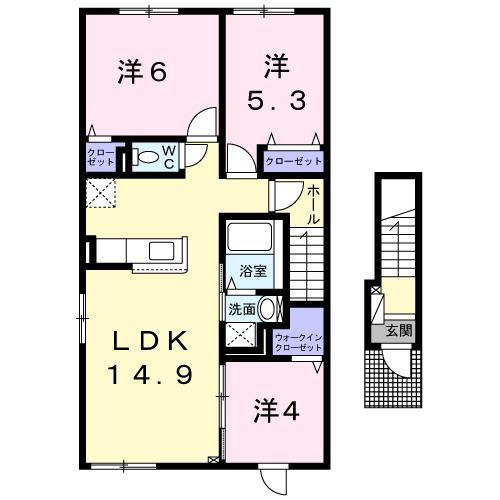 ティグレ(3LDK/2階)の間取り写真
