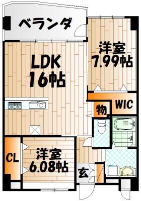 KSK青葉コアプレイス(2LDK/4階)の間取り写真