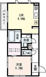 レブ エスペランス(1LDK/2階)の間取り写真