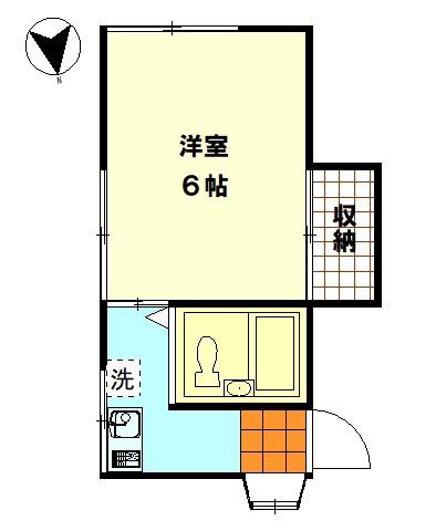 大野第2コーポ(1K/2階)の間取り写真