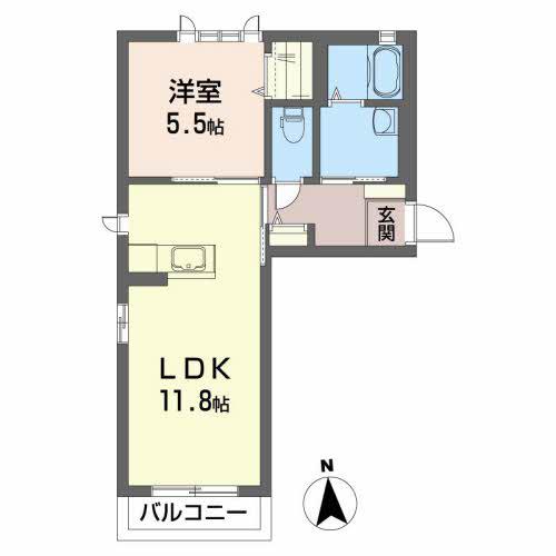 シャーメゾンアンジュI(1LDK/2階)の間取り写真
