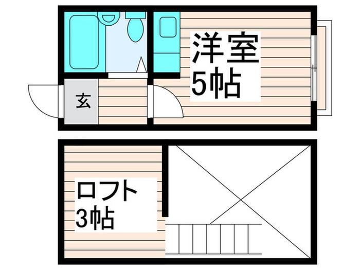 プラザ ドゥ ハローゲート(ワンルーム/2階)の間取り写真