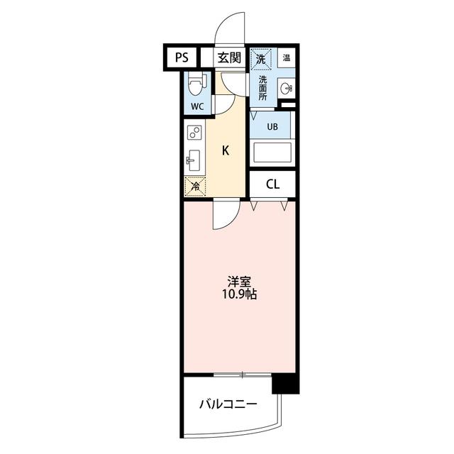 ブラスト東中通(1K/3階)の間取り写真
