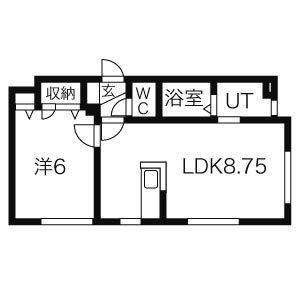 コスモス(1LDK/1階)の間取り写真