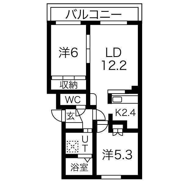 ASPEN STREET(2LDK/1階)の間取り写真