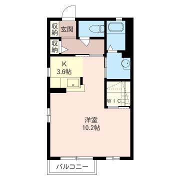 グリーンハット(ワンルーム/1階)の間取り写真